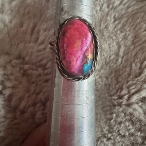 Pink and Blue Stone Ring